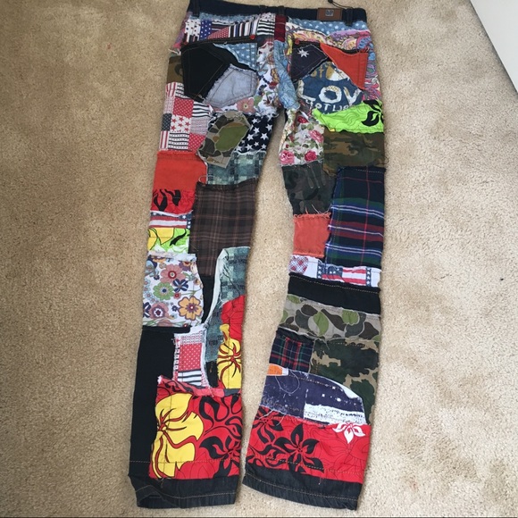 Crazy patchwork jeans !!! SOLD ON DEPOP - Picture 5 of 6